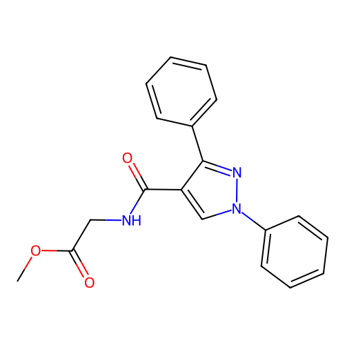 methyl N-[(1,3-diphenyl-1H-pyrazol-4-yl)carbonyl]glycinate structure