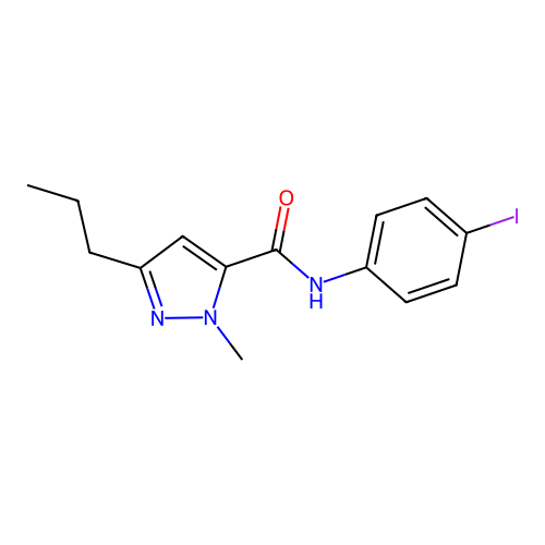 N-(4-iodophenyl)-2-methyl-5-propylpyrazole-3-carboxamide structure
