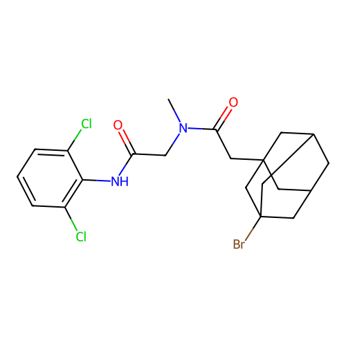 2-(3-Bromoadamantan-1-yl)-N-(2-((2,6-dichlorophenyl)amino)-2-oxoethyl)-N-methylacetamide structure