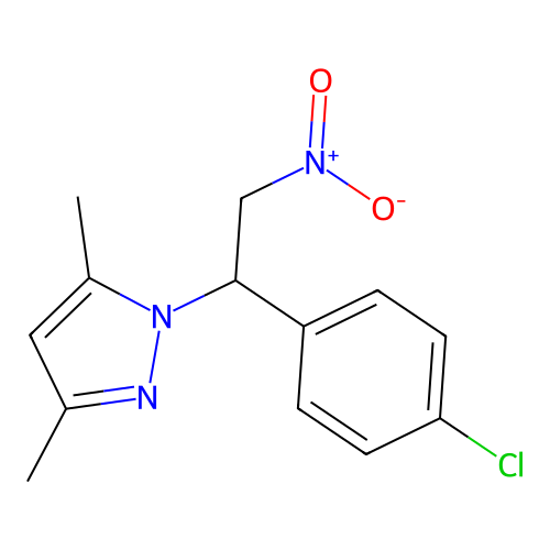 1-[1-(4-Chlorophenyl)-2-nitroethyl]-3,5-dimethylpyrazole structure