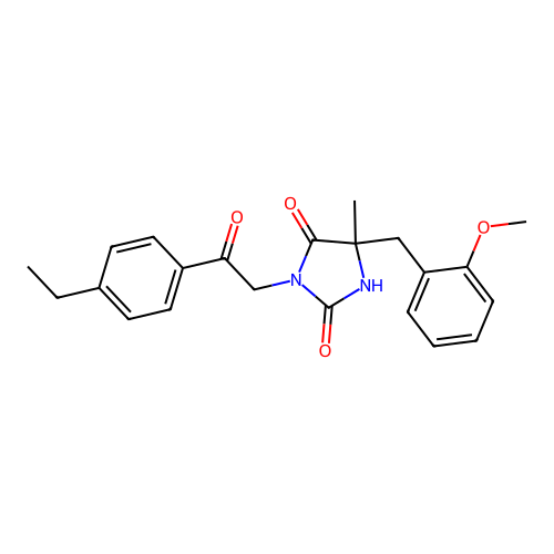 3-(2-(4-Ethylphenyl)-2-oxoethyl)-5-(2-methoxybenzyl)-5-methylimidazolidine-2,4-dione structure