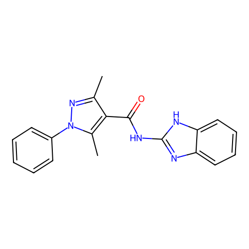 N-(1H-Benzo[d]imidazol-2-yl)-3,5-dimethyl-1-phenyl-1H-pyrazole-4-carboxamide structure