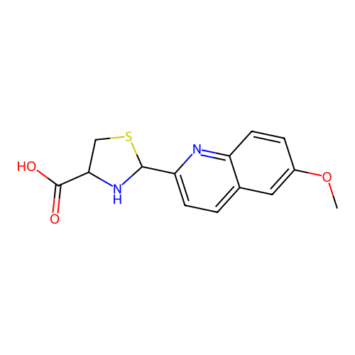 2-(6-methoxyquinolin-2-yl)-1,3-thiazolidine-4-carboxylic Acid structure