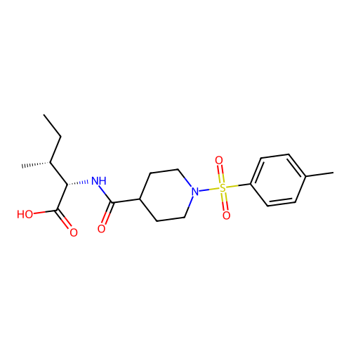 N-({1-[(4-methylphenyl)sulfonyl]-4-piperidinyl}carbonyl)isoleucine structure