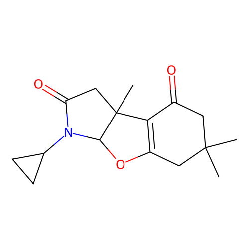 (3aS)-1-cyclopropyl-3a,6,6-trimethyl-3a,6,7,8a-tetrahydro-1H-[1]benzofuro[2,3-b]pyrrole-2,4(3H,5H)-dione structure