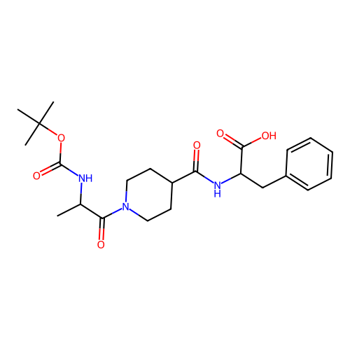N-({1-[N-(tert-butoxycarbonyl)alanyl]piperidin-4-yl}carbonyl)phenylalanine structure