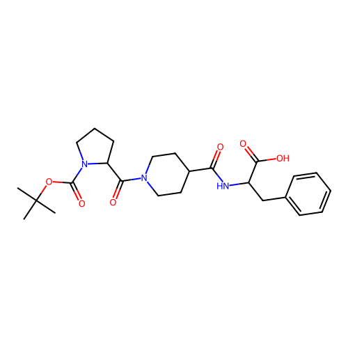 N-({1-[1-(tert-butoxycarbonyl)prolyl]piperidin-4-yl}carbonyl)phenylalanine structure