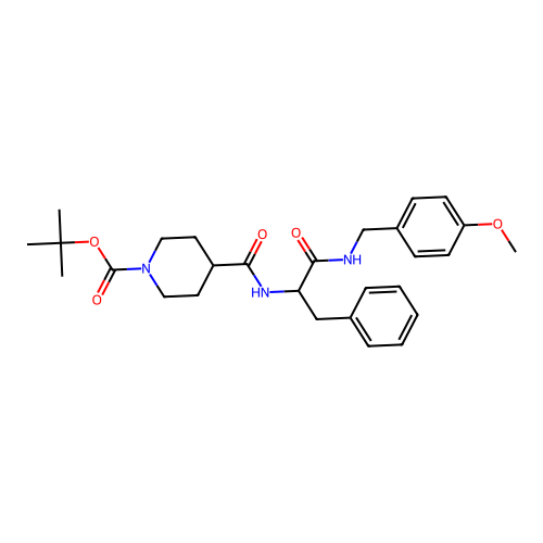 tert-butyl 4-({1-[(4-methoxybenzyl)amino]-1-oxo-3-phenylpropan-2-yl}carbamoyl)piperidine-1-carboxylate structure