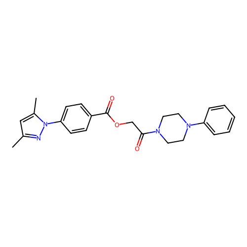 [2-Oxo-2-(4-phenylpiperazin-1-yl)ethyl] 4-(3,5-dimethylpyrazol-1-yl)benzoate structure