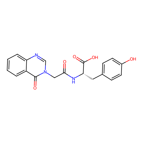 (S)-3-(4-hydroxyphenyl)-2-(2-(4-oxoquinazolin-3(4H)-yl)acetamido)propanoic acid structure