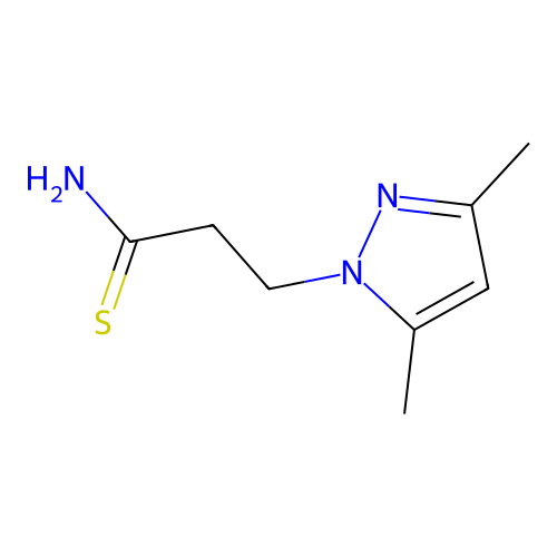 3-(3,5-dimethyl-1H-pyrazol-1-yl)propanethioamide structure