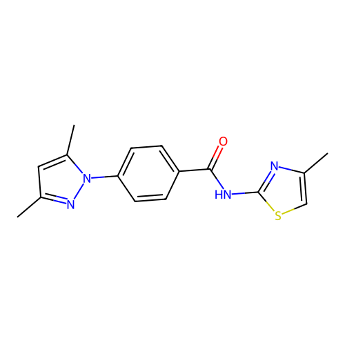 4-(3,5-Dimethyl-1H-pyrazol-1-yl)-N-(4-methylthiazol-2-yl)benzamide structure