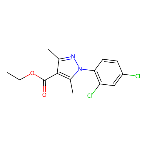 ethyl 1-(2,4-dichlorophenyl)-3,5-dimethyl-1H-pyrazole-4-carboxylate structure