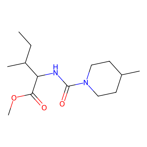 Methyl 3-methyl-2-[(4-methylpiperidine-1-carbonyl)amino]pentanoate structure