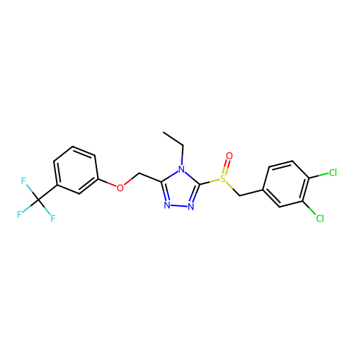 3-[(3,4-dichlorobenzyl)sulfinyl]-4-ethyl-5-{[3-(trifluoromethyl)phenoxy]methyl}-4H-1,2,4-triazole structure