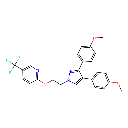 2-{2-[3,4-bis(4-methoxyphenyl)-1H-pyrazol-1-yl]ethoxy}-5-(trifluoromethyl)pyridine structure