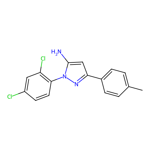 1-(2,4-dichlorophenyl)-3-(4-methylphenyl)-1H-pyrazol-5-amine structure