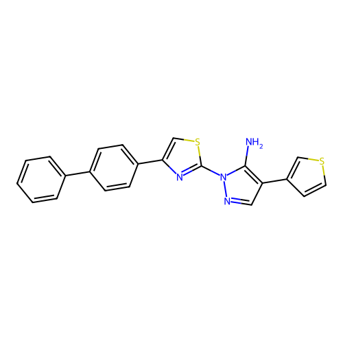 1-(4-[1,1'-biphenyl]-4-yl-1,3-thiazol-2-yl)-4-(3-thienyl)-1H-pyrazol-5-amine structure
