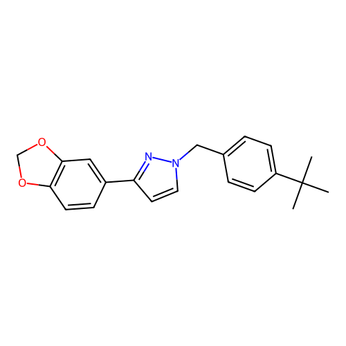 3-(1,3-benzodioxol-5-yl)-1-[4-(tert-butyl)benzyl]-1H-pyrazole structure