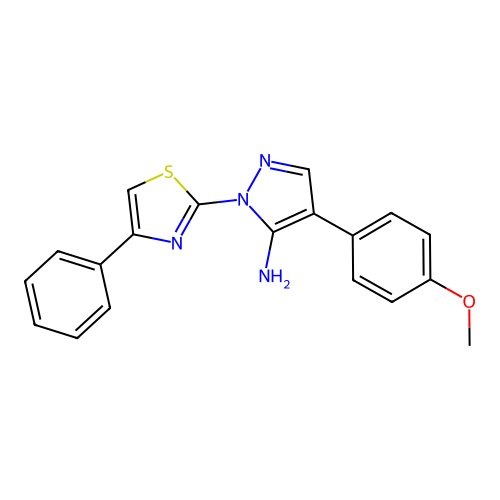 4-(4-methoxyphenyl)-1-(4-phenyl-1,3-thiazol-2-yl)-1H-pyrazol-5-amine structure