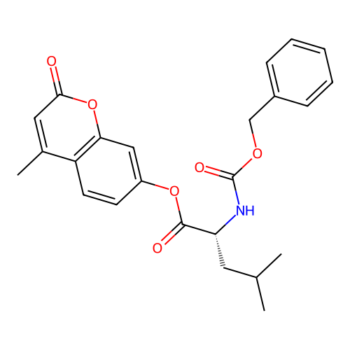 4-methyl-2-oxo-2H-chromen-7-yl N-[(benzyloxy)carbonyl]-D-leucinate structure