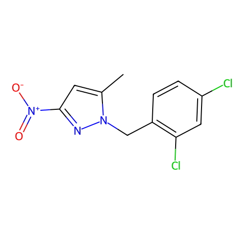 1-(2,4-dichlorobenzyl)-5-methyl-3-nitro-1H-pyrazole structure