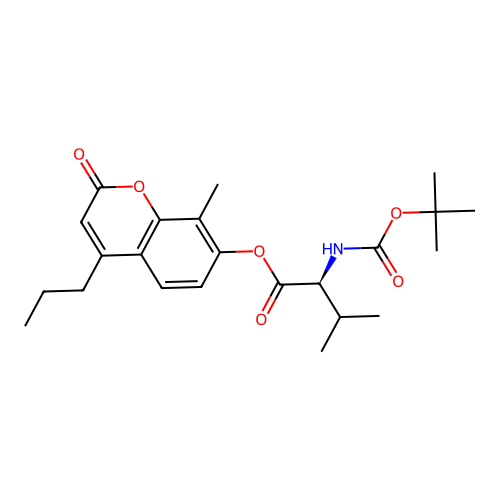 (S)-8-methyl-2-oxo-4-propyl-2H-chromen-7-yl 2-((tert-butoxycarbonyl)amino)-3-methylbutanoate structure