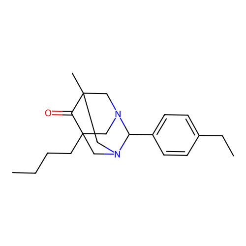 5-Butyl-2-(4-ethylphenyl)-7-methyl-1,3-diazatricyclo[3.3.1.1~3,7~]decan-6-one structure