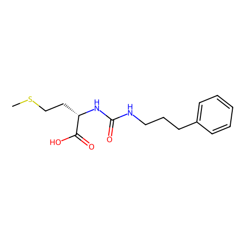 (S)-4-(methylthio)-2-(3-(3-phenylpropyl)ureido)butanoic acid structure