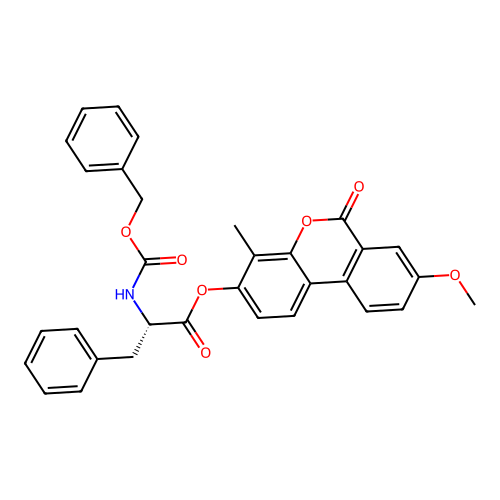 (S)-8-methoxy-4-methyl-6-oxo-6H-benzo[c]chromen-3-yl 2-(((benzyloxy)carbonyl)amino)-3-phenylpropanoate structure