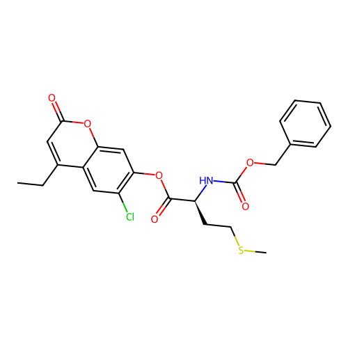 (S)-6-chloro-4-ethyl-2-oxo-2H-chromen-7-yl 2-(((benzyloxy)carbonyl)amino)-4-(methylthio)butanoate structure