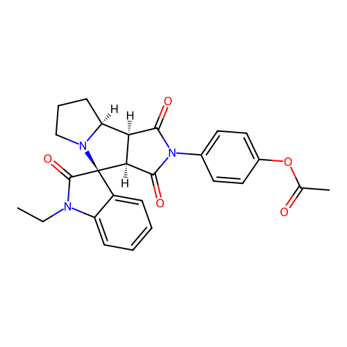 [4-[(3aR,4S,8aS,8bS)-1'-ethyl-1,2',3-trioxospiro[3a,6,7,8,8a,8b-hexahydropyrrolo[3,4-a]pyrrolizine-4,3'-indole]-2-yl]phenyl] acetate structure