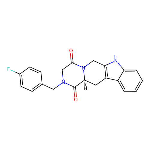 (12aS)-2-(4-fluorobenzyl)-2,3,6,7,12,12a-hexahydropyrazino[1',2':1,6]pyrido[3,4-b]indole-1,4-dione structure