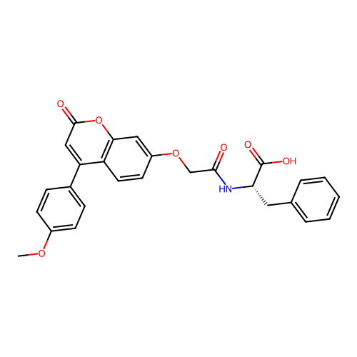 (S)-2-(2-((4-(4-methoxyphenyl)-2-oxo-2H-chromen-7-yl)oxy)acetamido)-3-phenylpropanoic acid structure