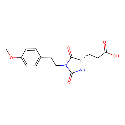 (S)-3-(1-(4-methoxyphenethyl)-2,5-dioxoimidazolidin-4-yl)propanoic acid structure