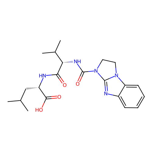 N-(2,3-dihydro-1H-imidazo[1,2-a]benzimidazol-1-ylcarbonyl)-L-valyl-L-leucine structure