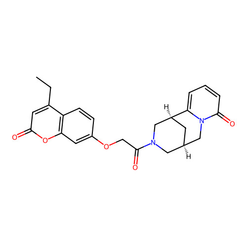 (1R,5S)-3-(2-((4-ethyl-2-oxo-2H-chromen-7-yl)oxy)acetyl)-3,4,5,6-tetrahydro-1H-1,5-methanopyrido[1,2-a][1,5]diazocin-8(2H)-one structure