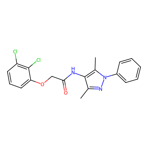 2-(2,3-dichlorophenoxy)-N-(3,5-dimethyl-1-phenyl-1H-pyrazol-4-yl)acetamide structure