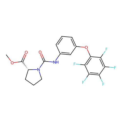 (R)-methyl 1-((3-(perfluorophenoxy)phenyl)carbamoyl)pyrrolidine-2-carboxylate structure