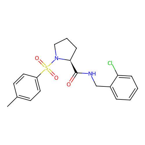 (2S)-N-[(2-Chlorophenyl)methyl]-1-[(4-methylphenyl)sulfonyl]-2-pyrrolidinecarboxamide structure