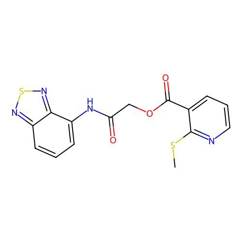 [2-(2,1,3-benzothiadiazol-4-ylamino)-2-oxoethyl] 2-methylsulfanylpyridine-3-carboxylate structure
