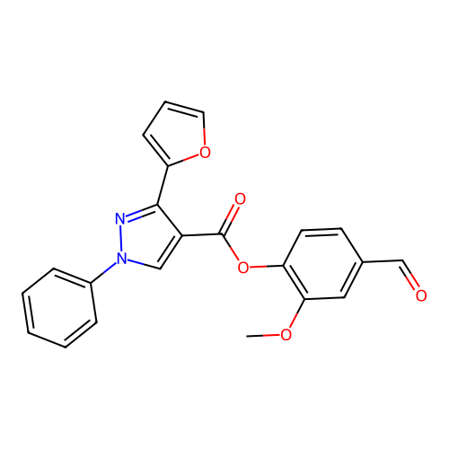 (4-Formyl-2-methoxyphenyl) 3-(furan-2-yl)-1-phenylpyrazole-4-carboxylate structure