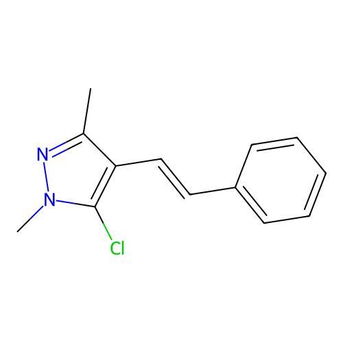 5-Chloro-1,3-dimethyl-4-(2-phenylethenyl)pyrazole structure