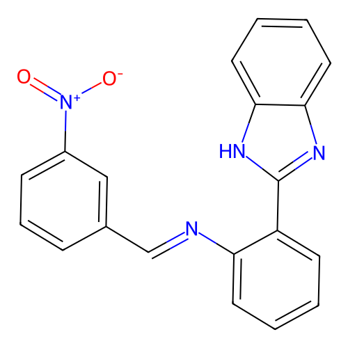 2-(1H-benzimidazol-2-yl)-N-[(E)-(3-nitrophenyl)methylidene]aniline structure