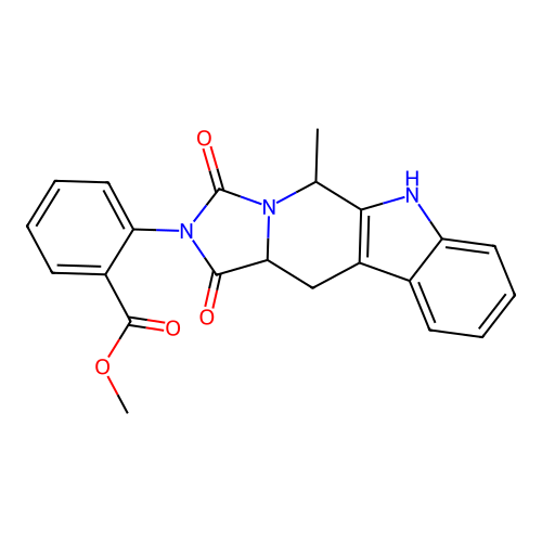 Methyl 2-((11aS)-5-methyl-1,3-dioxo-11,11a-dihydro-1H-imidazo[1',5':1,6]pyrido[3,4-b]indol-2(3H,5H,6H)-yl)benzoate structure
