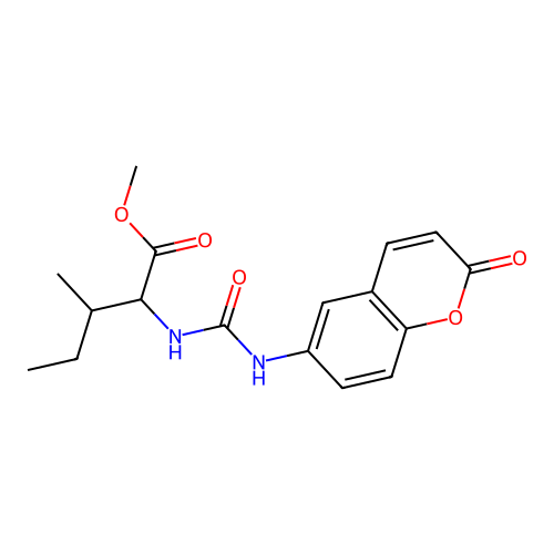 Methyl 3-methyl-2-[(2-oxochromen-6-yl)carbamoylamino]pentanoate structure