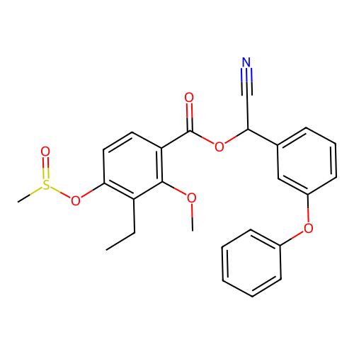 cyano(3-phenoxyphenyl)methyl 3-ethyl-4-(methanesulfinyloxy)-2-methoxybenzoate structure