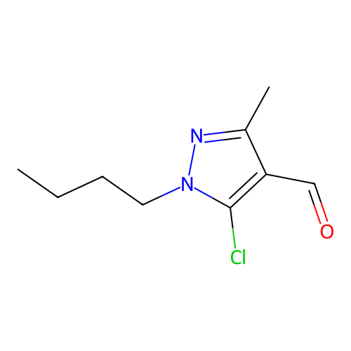 1-butyl-5-chloro-3-methyl-1H-pyrazole-4-carbaldehyde structure