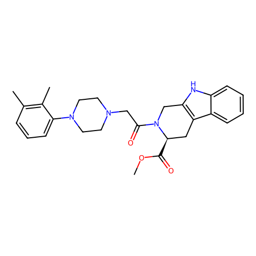(S)-methyl 2-(2-(4-(2,3-dimethylphenyl)piperazin-1-yl)acetyl)-2,3,4,9-tetrahydro-1H-pyrido[3,4-b]indole-3-carboxylate structure