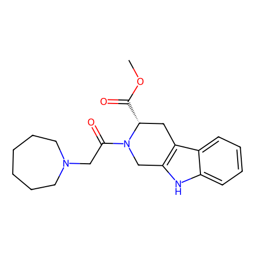 methyl (3S)-2-(azepan-1-ylacetyl)-2,3,4,9-tetrahydro-1H-beta-carboline-3-carboxylate structure